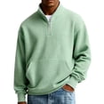 thumbnail image 1 of Hearthz S-3XL Mens Quarter Zip Pullover Waffle Knit Mens Long Sleeve Shirts Casual Loose Athletic Mock Neck Knitted Sweaters Pullover with Pocket, 1 of 3