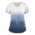 thumbnail image 1 of Hearthz S-5XL Tie-Dye Gradient Womens Scrub Tops Printed Plus Size Scrub Shirts for Women V Neck Short Sleeve Nurses Working Uniforms with Pocket, 1 of 5