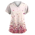 thumbnail image 1 of Hearthz S-5XL Valentine Scrub Tops for Women Love Heart Graphic Scrub Tops Women Plus Size V Neck Short Sleeve Nurse Uniform with Pocket, 1 of 3