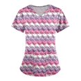 thumbnail image 1 of Hearthz S-5XL Valentine Scrubs for Women Love Heart Graphic Scrubs for Women Tops V Neck Short Sleeve Nurse Working Uniforms with Pocket, 1 of 3