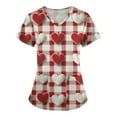 thumbnail image 1 of Hearthz S-5XL Valentines Day Scrub Tops Women Love Heart Graphic Scrubs for Women Workwear V Neck Short Sleeve Nurse Uniform with Pocket, 1 of 3