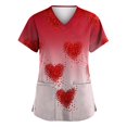 thumbnail image 1 of Hearthz S-5XL Valentines Day Scrubs Tops for Women Love Heart Graphic Scrub Shirts for Women V Neck Short Sleeve Nurse Uniforms with Pocket, 1 of 3
