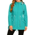 thumbnail image 1 of Hearthz Safety Rain Jacket Womens Waterproof with Hood Zip Up Lightweight Wind Breaker Long Jacket Women Rain Coat with Pockets, 1 of 6