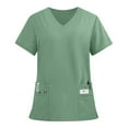 thumbnail image 1 of Hearthz Scrub Tops Women Plus Size Short Sleeve V Neck Women Top Nursing Uniforms Shirts with Pocket, 1 of 5