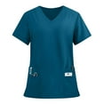 thumbnail image 1 of Hearthz Scrub Tops Women Plus Size Short Sleeve V Neck Women Tops Trendy Nursing Tops Scrubs with Pocket, 1 of 5