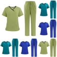 thumbnail image 1 of Hearthz Scrubs for Women Set Medical Uniform Stretch V-Neck Top & Straight Leg Pants Womens Scrub Sets, 1 of 6