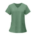 thumbnail image 1 of Hearthz Scrubs for Women Short Sleeve V Neck Women Shirts Nursing Working Uniform with Pocket, 1 of 5