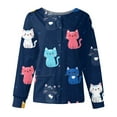 thumbnail image 1 of Hearthz Snap Front Womens Scrub Jacket Long Sleeve Stretchy Animals Pattern Nursing Tops Working Uniforms Scrubs Top for Women with Pocket, 1 of 8
