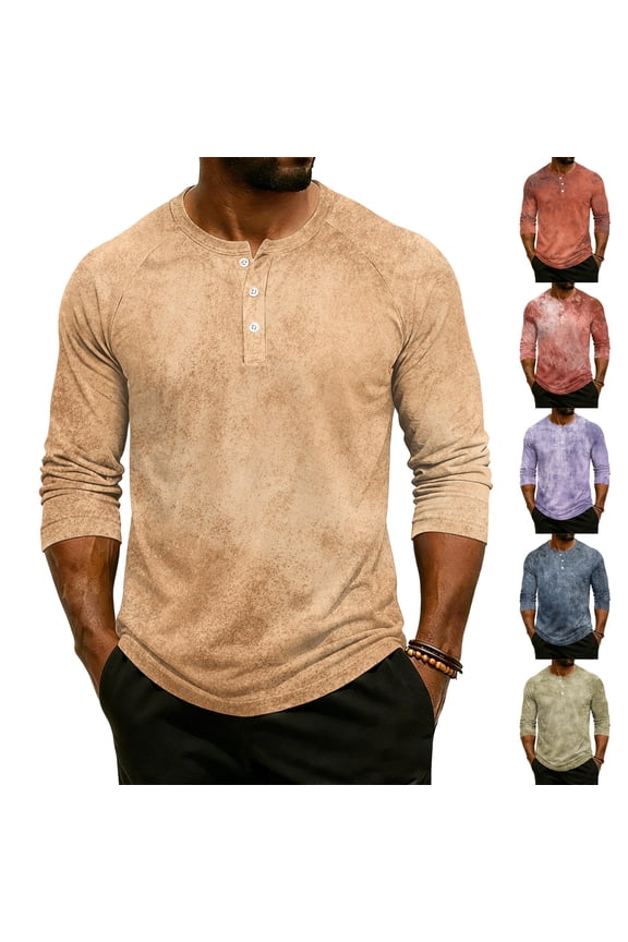 Summer Mens Henley Shirt Gradient Raglan 3/4 Sleeve Jersey Baseball T-Shirts Sport Athletic Big and Tall Mens T-Shirts