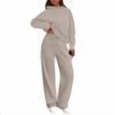 Hearthz Sweat Outfits for Women 2 Pieces Fleece Lined Hoodie Outfit Set Winter Warm Athletic Workout Oversized Womens Sweat Set Camel M