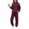 Hearthz Sweat Suits for Womens 2 Piece Fleece Lined Hoodie with Cuffed Jogger Sweatpants Winter Warm Athletic Workout Oversized Sweatsuits for Women Dark Purple XXL