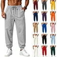 thumbnail image 1 of Hearthz Sweatpants for Men Cotton Elastic Drawstring Mens Athletic Pants Solid Color Workout Jogger Pants Men with Pocket Blue M, 1 of 4