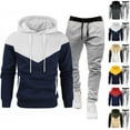 thumbnail image 1 of Hearthz Sweatsuits for Men 2 Piece Tracksuit Athletic Casual Hooded Jogging Suit Hooded Set Winter Fleece Sweatsuit Outfits, 1 of 4