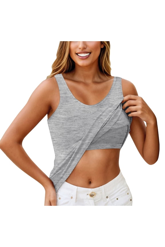 Tanktops with Built In Bras Padded Tank Tops for Women Sleeveless Spaghetti Strap Fitness Yoga Workout Running Camisole