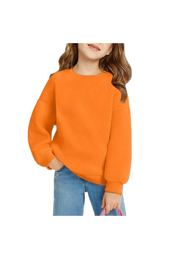 Teen Girls Sweatshirts Preppy Lightweight Crewneck Sweatshirt Fall Long Sleeve Back To School Kids Clothes Girls Size 10-12