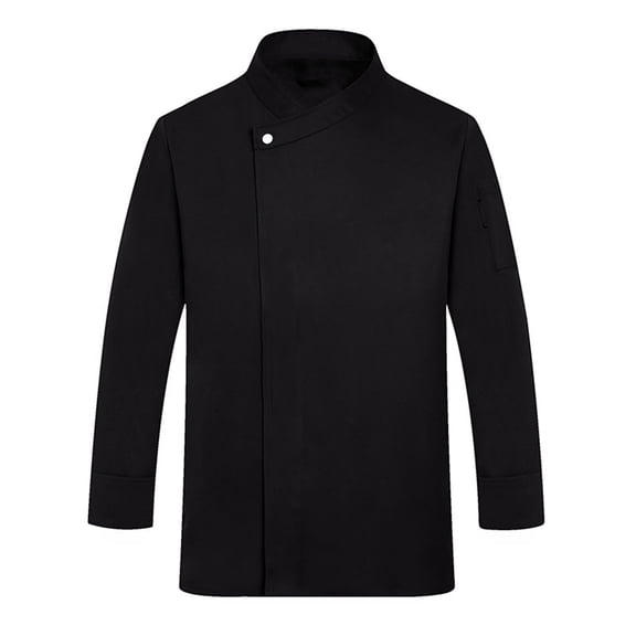 Hearthz Unisex Chef Jacket Men's Chef Coat Long Sleeves Men's Chef Coat Restaurant Kitchen Chef Uniform Chef Coat Cooking Uniforms (Black,L)