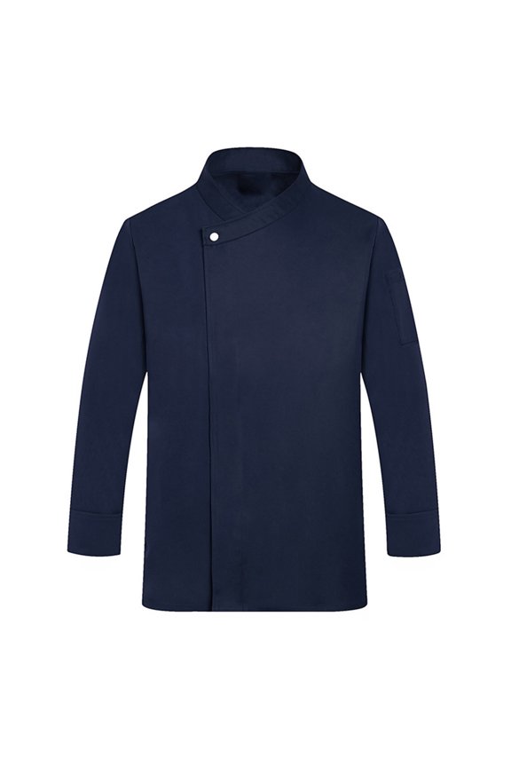 Unisex Mens Womens Chef Coat Cooks Jacket Long Sleeves Men's Chef Coat Restaurant Kitchen Chef Uniform Work Uniforms (Navy,XL)