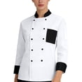 thumbnail image 1 of Hearthz Unisex Mens Womens Chef Coat Cooks Jacket Long Sleeves Men's Chef Coat Womens Restaurant Kitchen Cook Shirt Chef Coat Cooking Uniforms (White,XXXL), 1 of 5