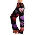 thumbnail image 1 of Hearthz Valentine Pj Pants for Women Heart Print Womens Pajama Pants Baggy Drawstring Straight Leg Sleep Pants Women, 1 of 4