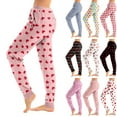 thumbnail image 1 of Hearthz Valentine's Day Heart Print Pajamas for Women Pants Drawstring Elastic Cuffs Pajama Bottoms Women Winter Soft Lightweight Sleeping Pants with Pocket, 1 of 6