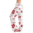 thumbnail image 1 of Hearthz Valentines Day Pajama Pants Women Love Heart Graphic Pajama Pants Women Drawstring Wide Leg Holidays Women Sleep Pants, 1 of 7