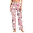 thumbnail image 1 of Hearthz Valentines Day Pj Pants Love Heart Pattern Heart Pj Pants Women Spring Summer Drawstring Straight Leg Lounging Pants for Women, 1 of 7