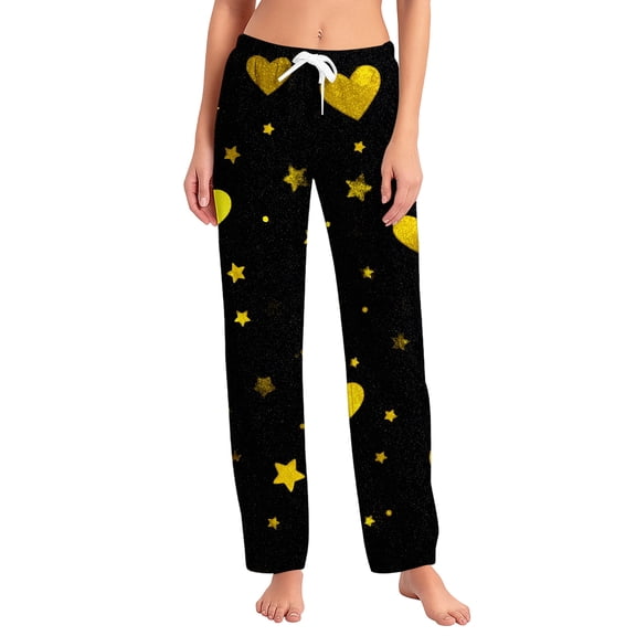 Hearthz Valentines Pajama Pants Love Heart Pattern Heart Pajamas Pants Spring Summer Drawstring Straight Leg Womens Lounge Pant