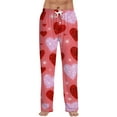 thumbnail image 1 of Hearthz Valentines Pajama Pants Men Mens Sleep Pants Heart Graphic Drawstring Straight Leg Lounge Pants Men with Pocket, 1 of 6
