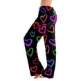 thumbnail image 1 of Hearthz Valentines Pajamas Pants for Women Love Heart Graphic Pajama Pants Womens Drawstring Wide Leg Holidays Sleep Pants for Women, 1 of 7