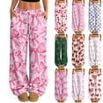 thumbnail image 1 of Hearthz Woman Pajama Pants Drawstring Wide Leg Valentine's Day Bowknot Lounging Pants for Women Baggy Soft Comfy Lightweight Sleep Pants for Women Soft, 1 of 7