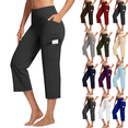 thumbnail image 1 of Hearthz Women Capris for Summer High Waisted Wide Leg Cropped Yoga Pants Soft Comfy Lounge Capris Leggings for Women Dark Gray XXL, 1 of 7