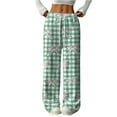 thumbnail image 1 of Hearthz Women Pajamas Fleece Pajama Pants Bow Winter Fuzzy Elastic Waist Wide Leg Lounge Pants with Pockets Fall Winter Warm Pj Bottoms, 1 of 6