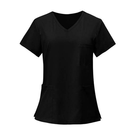 Hearthz Women Scrub Top Design V-Neck Short Sleeve Women Shirts Summer Nursing Uniforms Shirts with Pocket