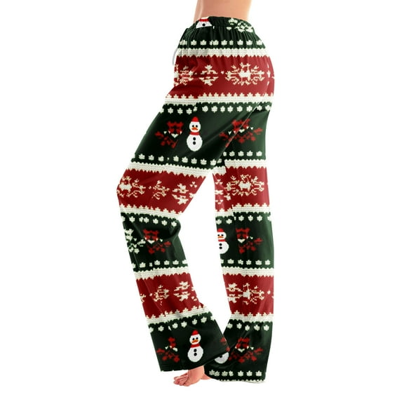 Hearthz Women's Christmas Pajama Pants Winter Soft Elastic Waist Pj Pants for Women Warm Cozy Xmas Pj Bottoms Lounge Pants Pajama Pants