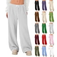 thumbnail image 1 of Hearthz Women's Flannel Pajama Pants Fuzzy Winter Warm Thermal Pajama Bottoms for Women Wide Leg Drawstring Sleeping Pants, 1 of 4