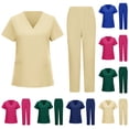 thumbnail image 1 of Hearthz Women's Scrubs Set Stretch V-Neck Scrub Top & Jogger Pant Womens Scrub Sets, 1 of 6