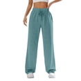 thumbnail image 1 of Hearthz Women's Wide Leg Sweatpants High Waist Baggy Flared Pants Drawstring Athletic Joggers Sweat Pants Mint Green,S, 1 of 6