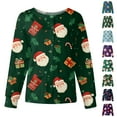 thumbnail image 1 of Hearthz Womens Scrub Jacket Christmas Snap Front Nurse Working Uniforms Xmas Print Warm Up Long Sleeve Top Scrubs for Women S-5XL, 1 of 6