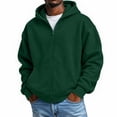 thumbnail image 1 of Hearthz Zip Hoodies for Men Dark Green Long Sleeve Drop Shoulder Sweatshirt for Men Oversized Y2k Trendy Streetwear Zipper Men's Sweatshirts Hoodies, 1 of 6