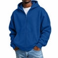 thumbnail image 1 of Hearthz Zipper Hoodies for Men Royal Blue Long Sleeve Drop Shoulder Sweatshirt for Men Oversized Y2k Trendy Streetwear Zipper Mens Sweatshirts Hoodies, 1 of 6