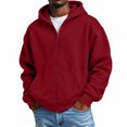 thumbnail image 1 of Hearthz Zipper Hoodies for Men Wine Long Sleeve Drop Shoulder Big and Tall Sweatshirts for Men Oversized Y2k Trendy Streetwear Zipper Men's Hooded Sweatshirt, 1 of 6