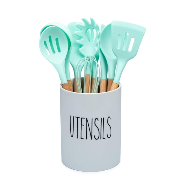 Heartland Home Kitchen Utensil Holder for Countertop. White Porcelain Cooking Large Spatula Holder and Cooking Spoon Holder. White Kitchen Decor and Farmhouse Gifts. Y101