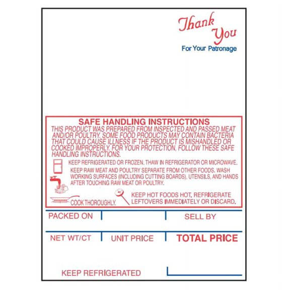 Heartland Label Printers Scale label Red/Blue, 3" Length x 2.25" Width | 750/Roll, 16 Roll/Case