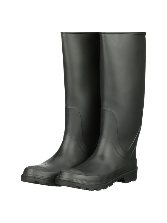 Men's Waterproof Steel Shank PVC Rain Boot, Black