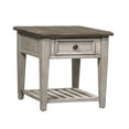 thumbnail image 1 of Liberty Furniture Industies, INC Heartland Drawer End Table in Antique White w/ Tobacco Top, 1 of 8