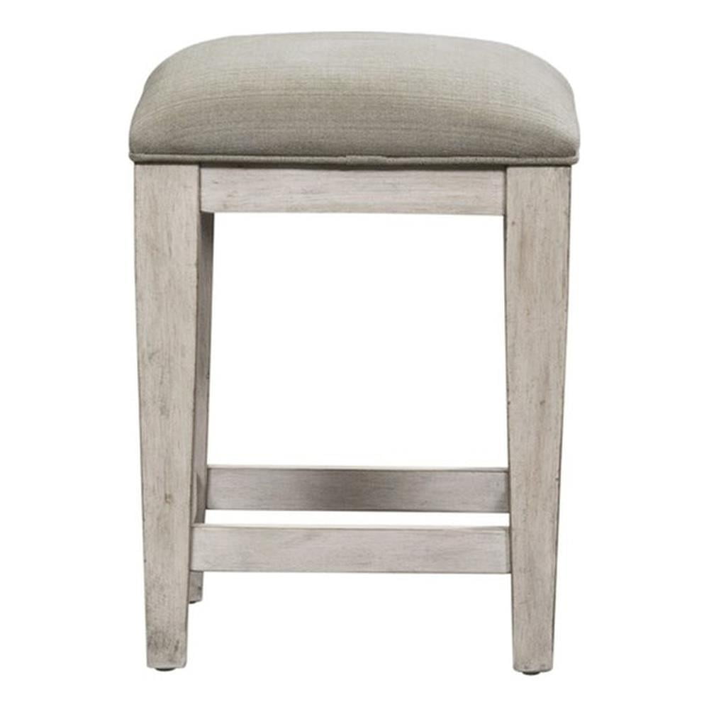 Heartland Off White Wood Upholstered Counter Stool