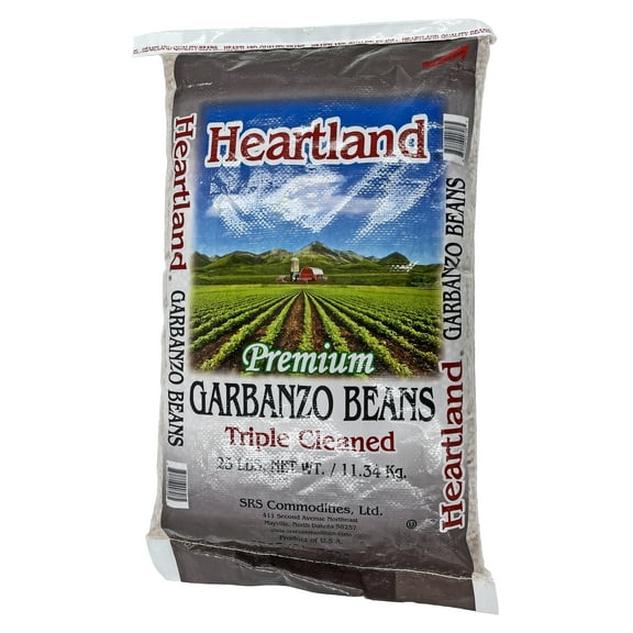 Heartland Premium Garbanzo Beans | Triple Cleaned | Chick Peas | 25 lbs