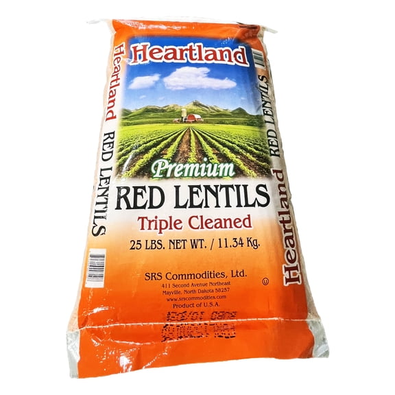 Heartland Premium Triple Cleaned Red Lentils 25 lbs
