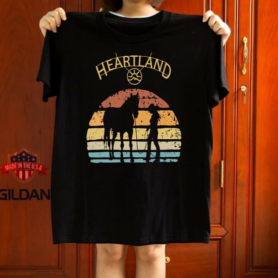Heartland TV Show Retro Vintage Sunset Themed Fan Graphic Tee,for unisex up to 5XL