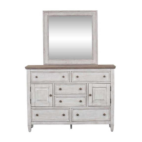 Heartland White Dresser & Mirror